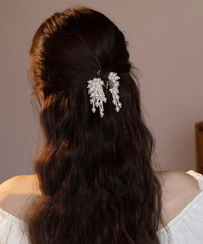 Original Design White Acrylic Pearl Tassel Hairpin