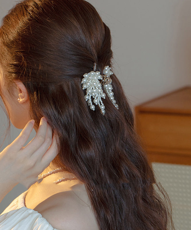 Original Design White Acrylic Pearl Tassel Hairpin