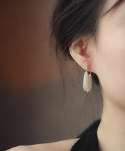 Original Design White Copper Overgild Waterfall Tassel Hoop Earrings