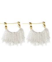 Original Design White Copper Overgild Waterfall Tassel Hoop Earrings
