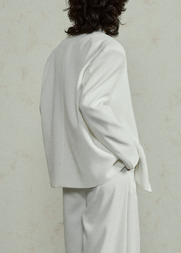 Original Design White Floral Solid Spandex Coat Fall