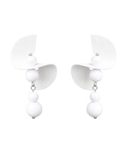 Original Design White Sterling Silver Drop Earrings