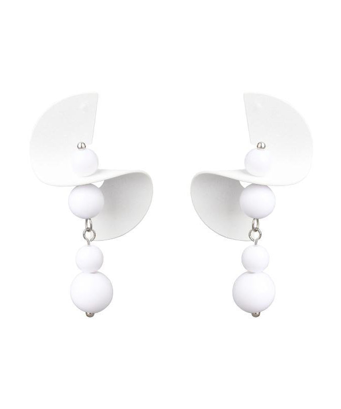 Original Design White Sterling Silver Drop Earrings