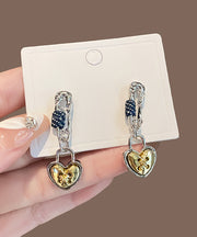 Original Design Yellow Alloy Love Drop Earrings