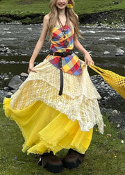 Original Design Yellow Silm Fit Holiday Three Piece Set Fall