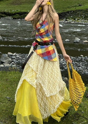 Original Design Yellow Silm Fit Holiday Three Piece Set Fall