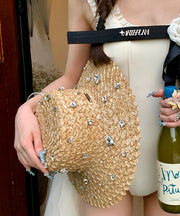 Original Design Zircon Straw Woven Holiday Sun Hat