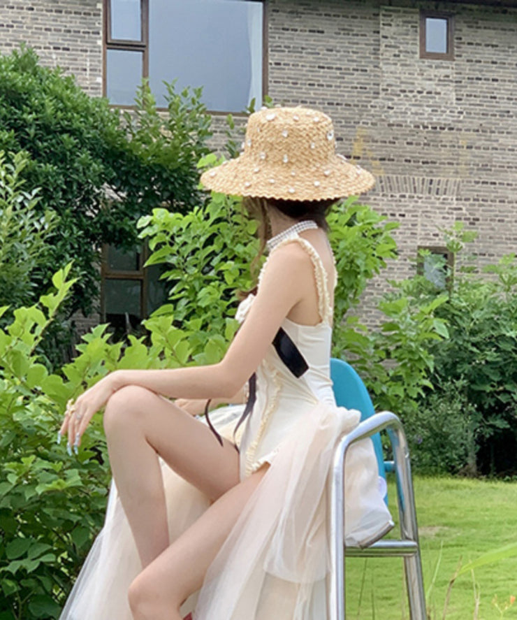Original Design Zircon Straw Woven Holiday Sun Hat