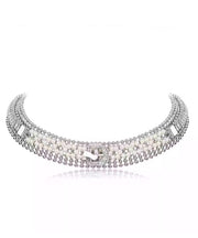 Original Gold Alloy Zircon Pearl Collar Necklace