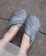 Original Grey Cowhide Leather Best Sandals For Walking