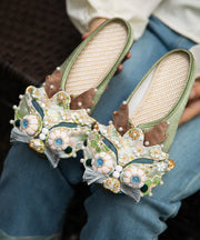 Original Handmade Light Green Nail Bead Tiger Head Slippers