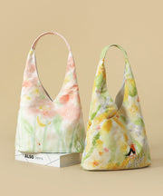 Original Japanese Pink Illustration Canvas Shoulder Bag