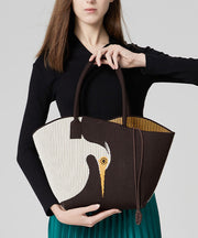 Original New Coffee Knitted Large Capacity Shoulder Bag