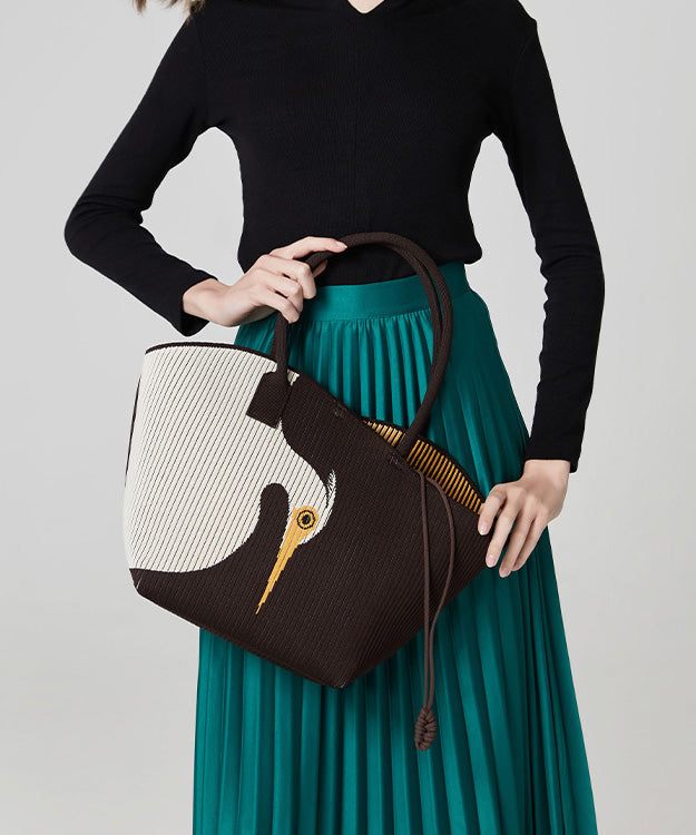 Original New Coffee Knitted Large Capacity Shoulder Bag