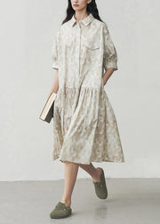 Original Peter Pan Collar Tie Dye Print Shirt Dress Summer
