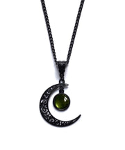 Original Purple Alloy Crystal Moon Hollow Out Pendant Necklace