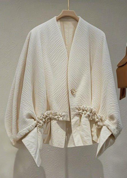 Original Ruffled Pockets Button Cotton Coat Fall