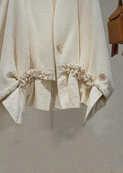Original Ruffled Pockets Button Cotton Coat Fall