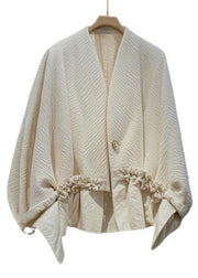 Original Ruffled Pockets Button Cotton Coat Fall