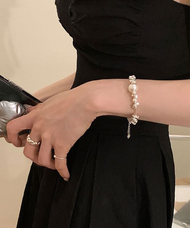 Original Silk 925 Silver Pearl Broken Silver Chain Bracelet