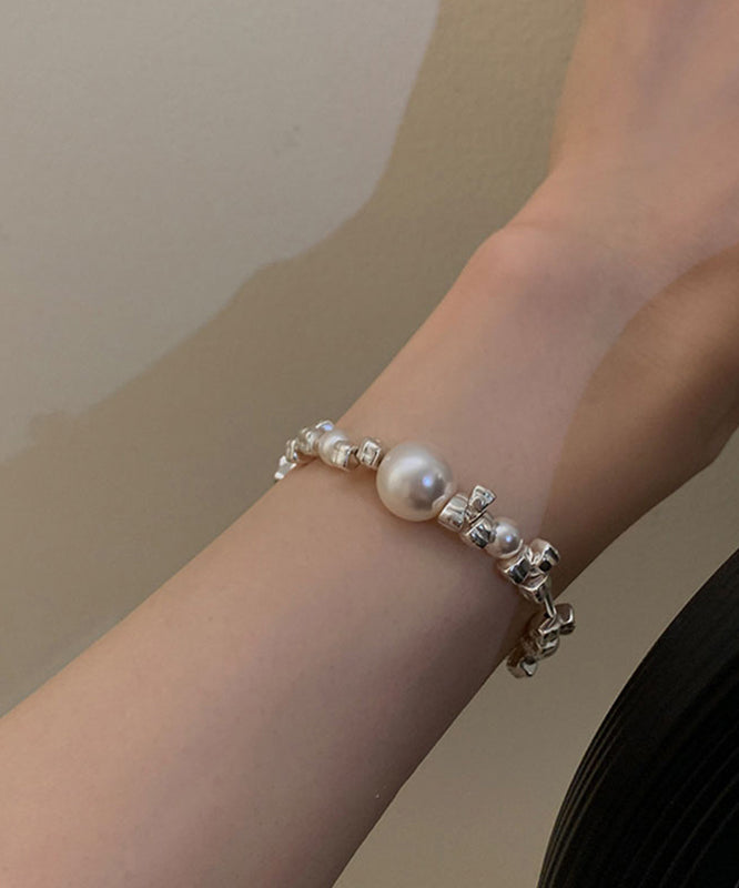 Original Silk 925 Silver Pearl Broken Silver Chain Bracelet