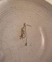 Original Silk Sterling Silver Snowflake Tassel Drop Earrings