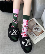 Original Trendy Print Asymmetric Mid Calf Socks