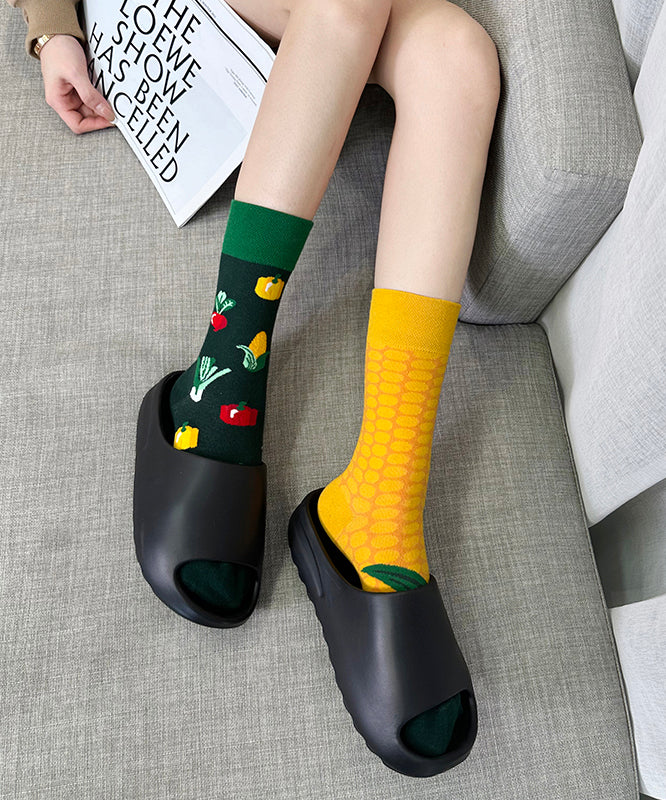 Original Trendy Print Asymmetric Mid Calf Socks