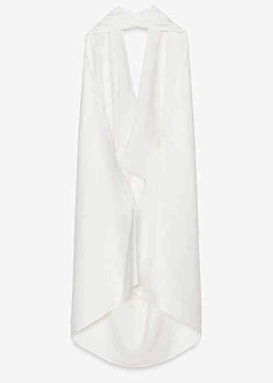 Original White Backless Solid Tops Sleeveless