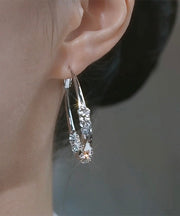 Oversize Silk Copper Alloy Zircon Hoop Earrings