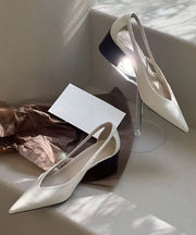 Pink Faux Leather Splicing Sandals Hollow Out Pointed Toe