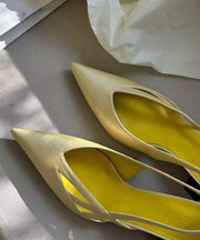 Pink Faux Leather Splicing Sandals Hollow Out Pointed Toe
