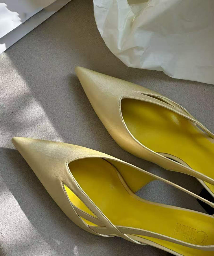 Pink Faux Leather Splicing Sandals Hollow Out Pointed Toe