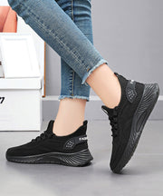 Pink Lace Up Splicing Breathable Mesh Flat Sport Shoes