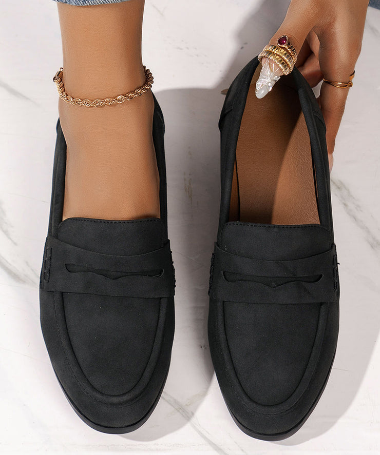 Pink Suede Solid Cozy Flat Shoes For Women Loafer Shoes