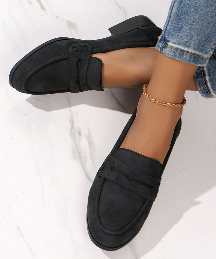 Pink Suede Solid Cozy Flat Shoes For Women Loafer Shoes