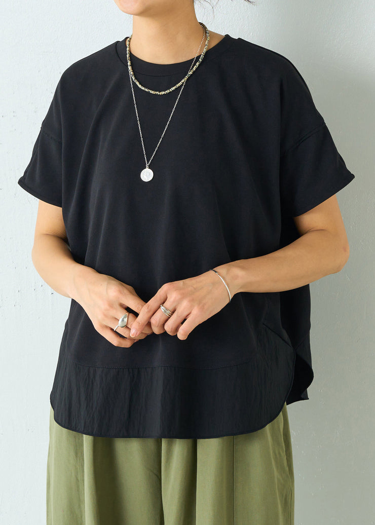 Plus Size Black Oversized Patchwork Cotton Tanks Summer