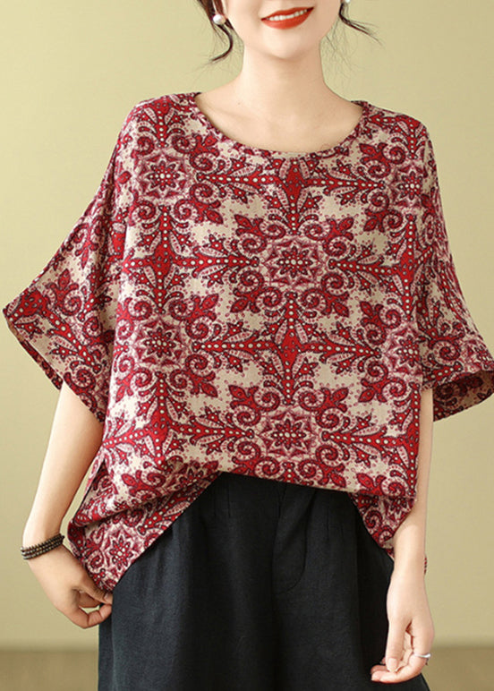 Plus Size Black Print T Shirt Summer