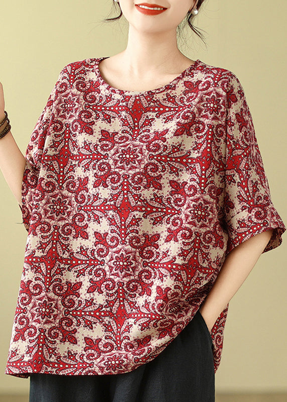 Plus Size Black Print T Shirt Summer