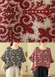 Plus Size Black Print T Shirt Summer