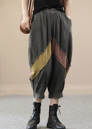 Plus Size Blue O Neck Patchwork Denim 2 Piece Outfit Summer