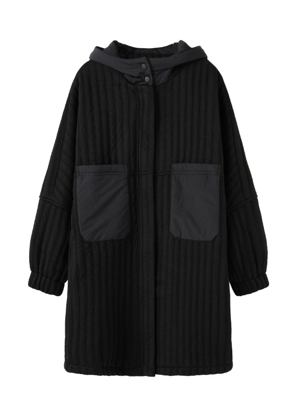 Plus Size Dark Green Zippered Hooded Pockets Fine Cotton Filled Coat Winter