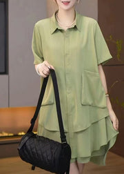 Plus Size Fruit Green Oversized Patchwork Two-Piece Set Summer