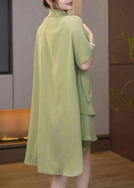 Plus Size Fruit Green Oversized Patchwork Two-Piece Set Summer