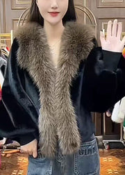 Plus Size Green Oversized Patchwork Faux Mink Hair Coats Winter