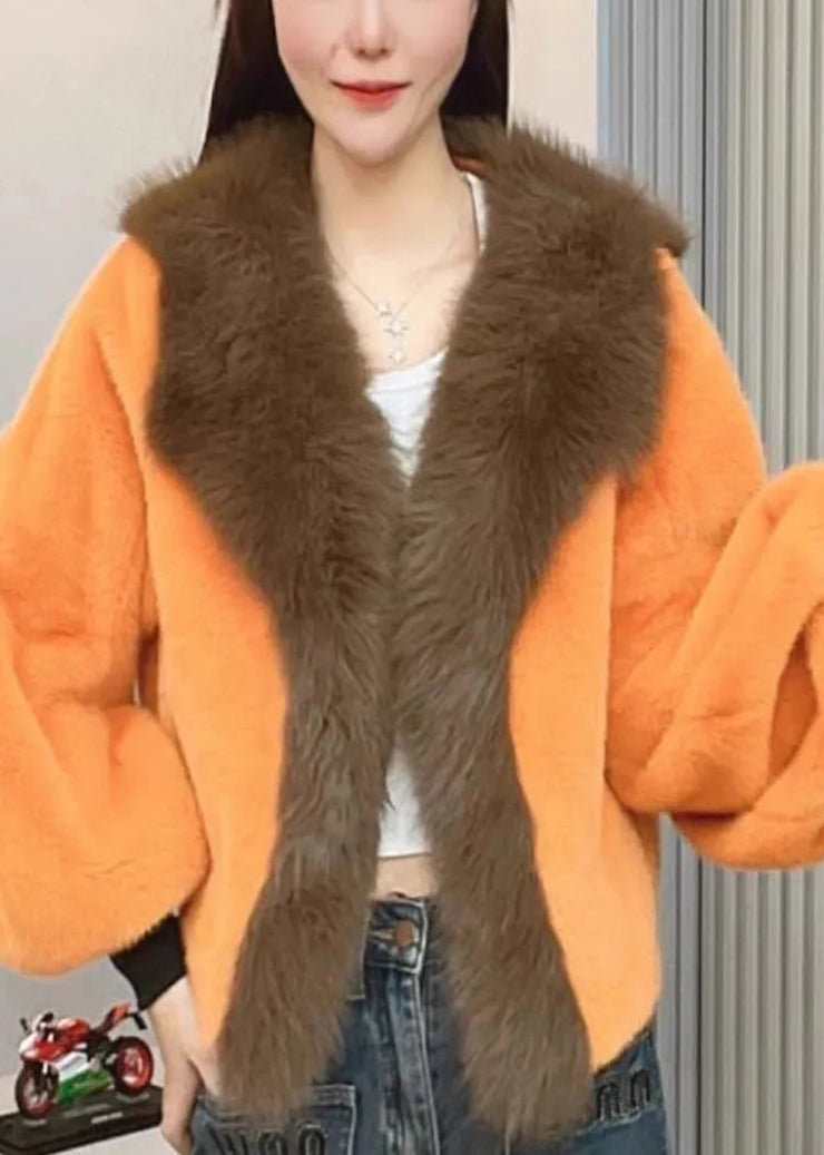 Plus Size Green Oversized Patchwork Faux Mink Hair Coats Winter