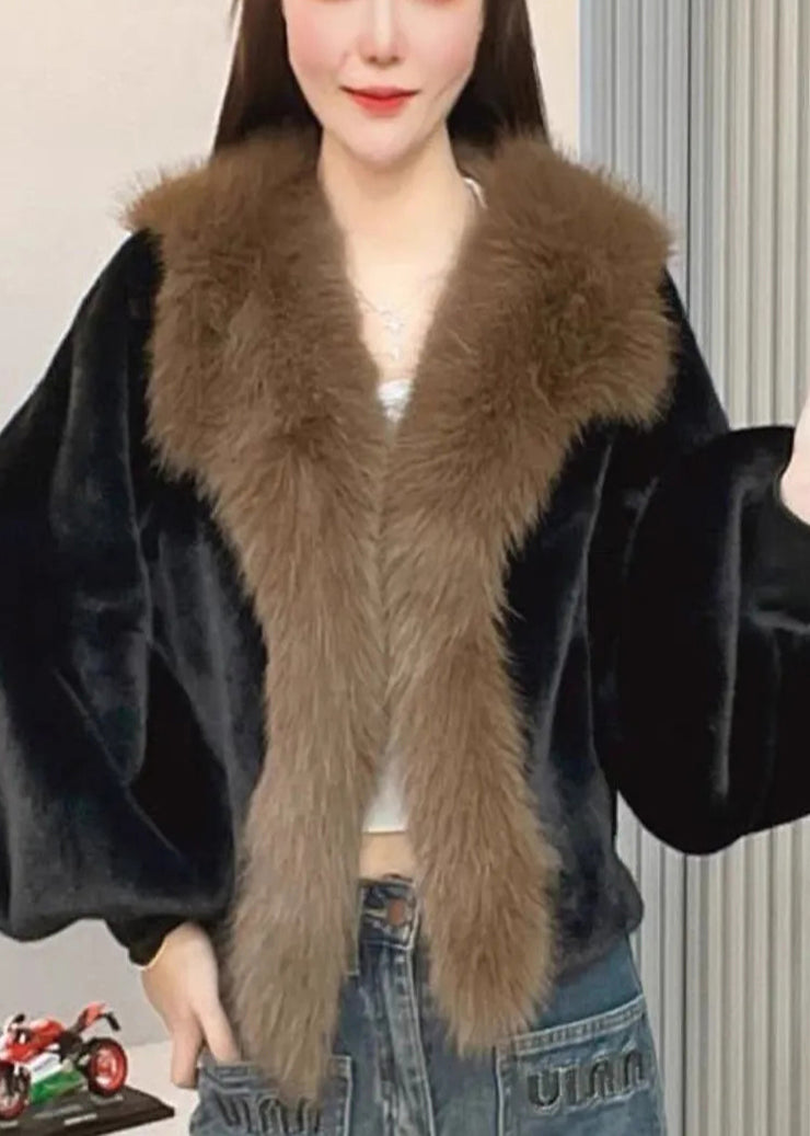 Plus Size Green Oversized Patchwork Faux Mink Hair Coats Winter