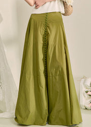 Plus Size Green Patchwork High Waist A Line Skirt Fall
