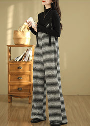 Plus Size Grey Oversized Striped Cotton Overalls Jumpsuit Summer