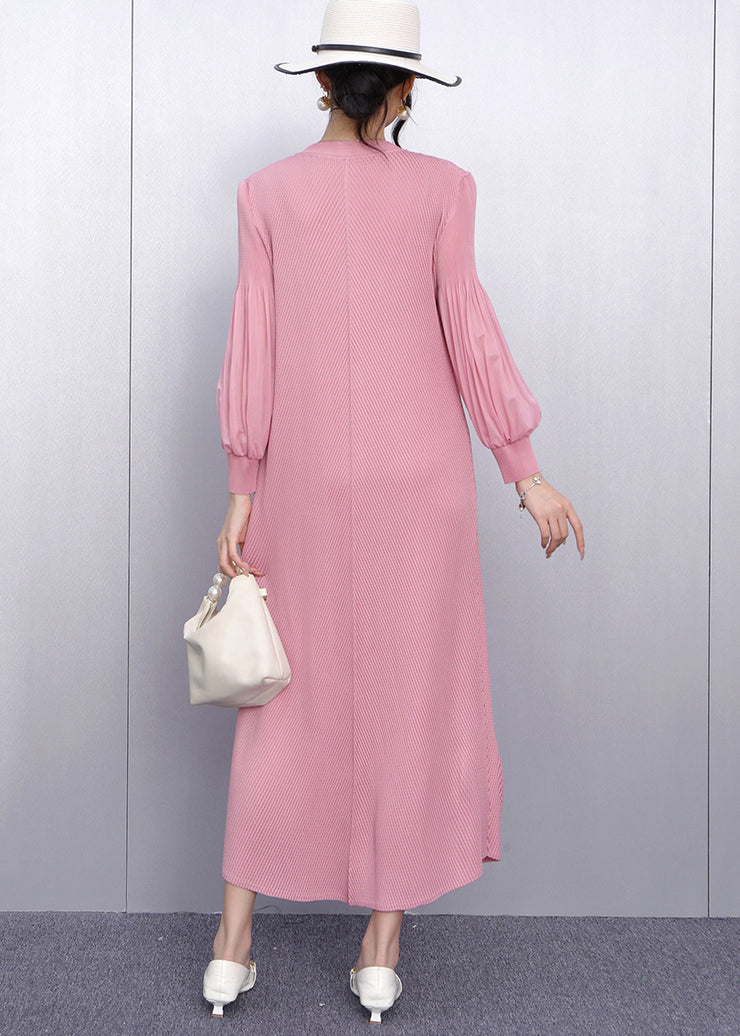 Plus Size Pink Floral Decorated Chiffon Party Dresses Summer
